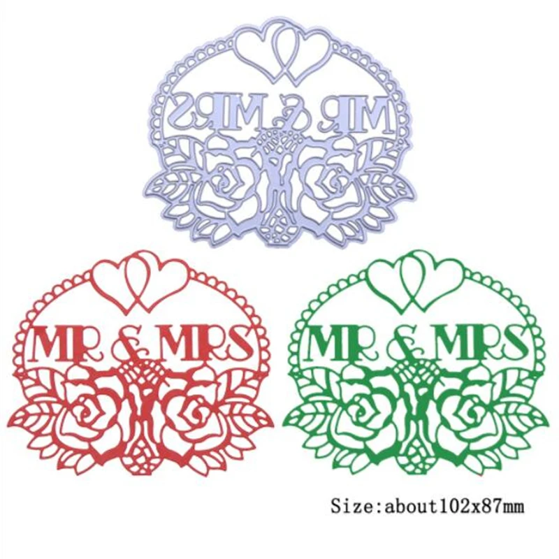 YLCD1091 Mr Mrs Metal Cutting Dies For Scrapbooking Stencils DIY Album Cards Decoration Embossing Folder Craft Die Cuts Tool New