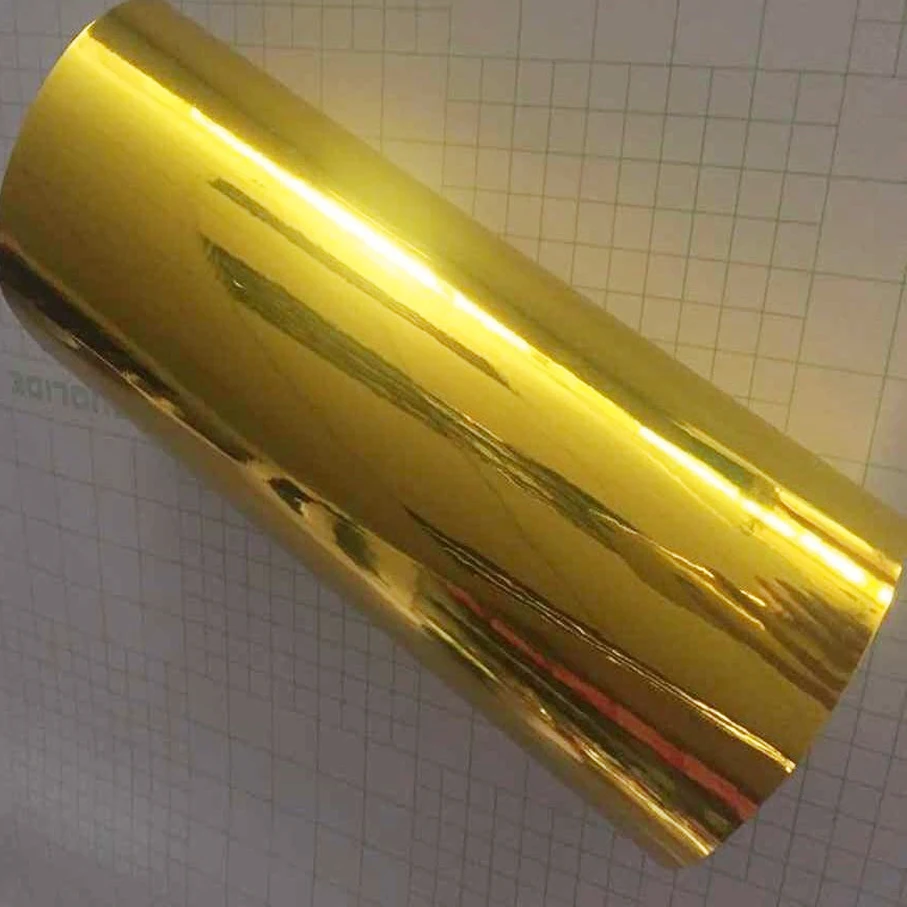 7 Sizes High stretchable Gold chrome Mirror flexible Vinyl Wrap Sheet Roll Film Car Sticker Decal Sheet