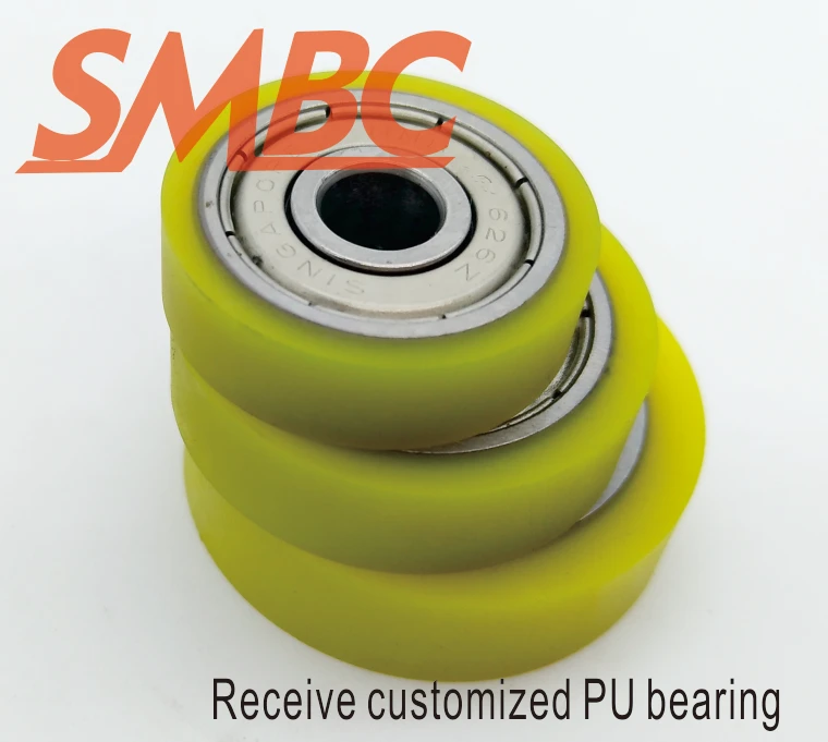 SMZC Rubber Coated Bearings 608ZZ  bearing using pad printer  ,PU Bearing,wear-resisting,Shock absorption,bearing size:8*30*7