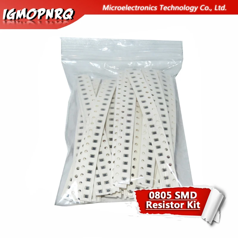 36Value * 20PCS =720PCS 0805 SMD Resistor Kit 1% 1/8W (1ohm~10M ohm) component diy samples kit