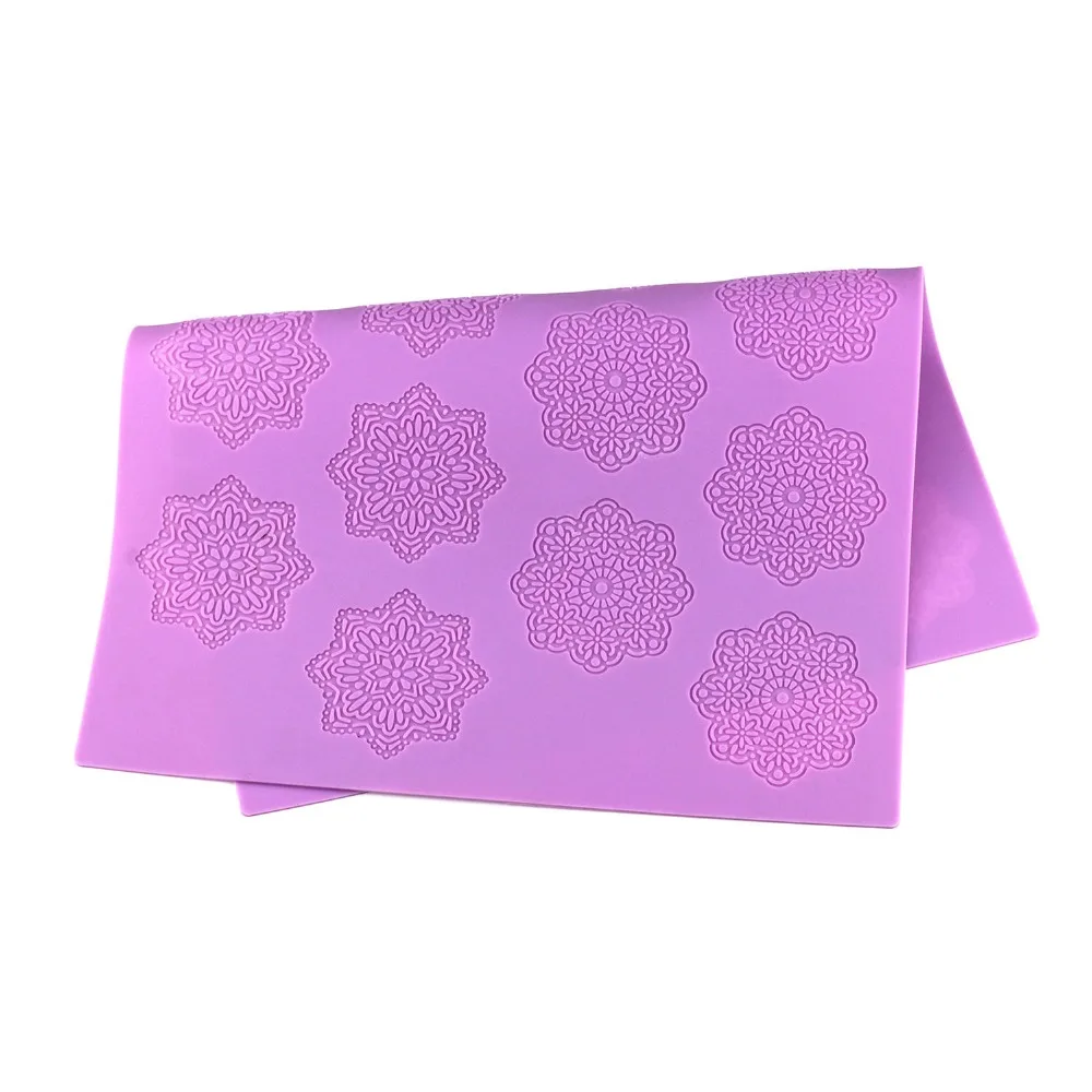 38 * 28.5cm DIY fondant  silicone lace mat , Biscuits cupcake sugar lace cake mat wedding cake decoration baking tool