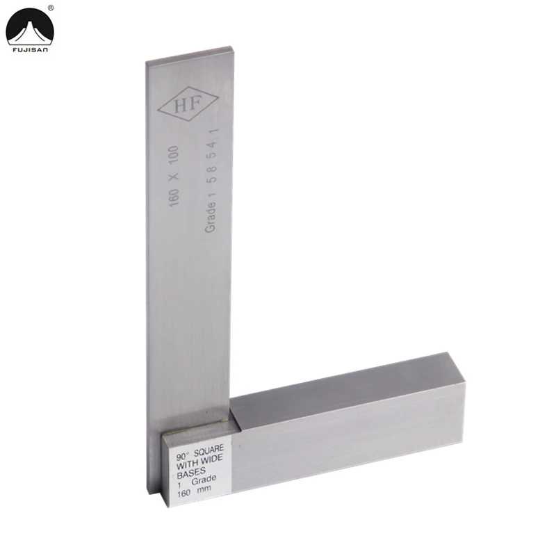 

FUJISAN Square Ruler 160*100mm Bladed Grade 1 Stainless Steel Square Try Gauge Angle 90 Degree Angle Ruler Measure Tools