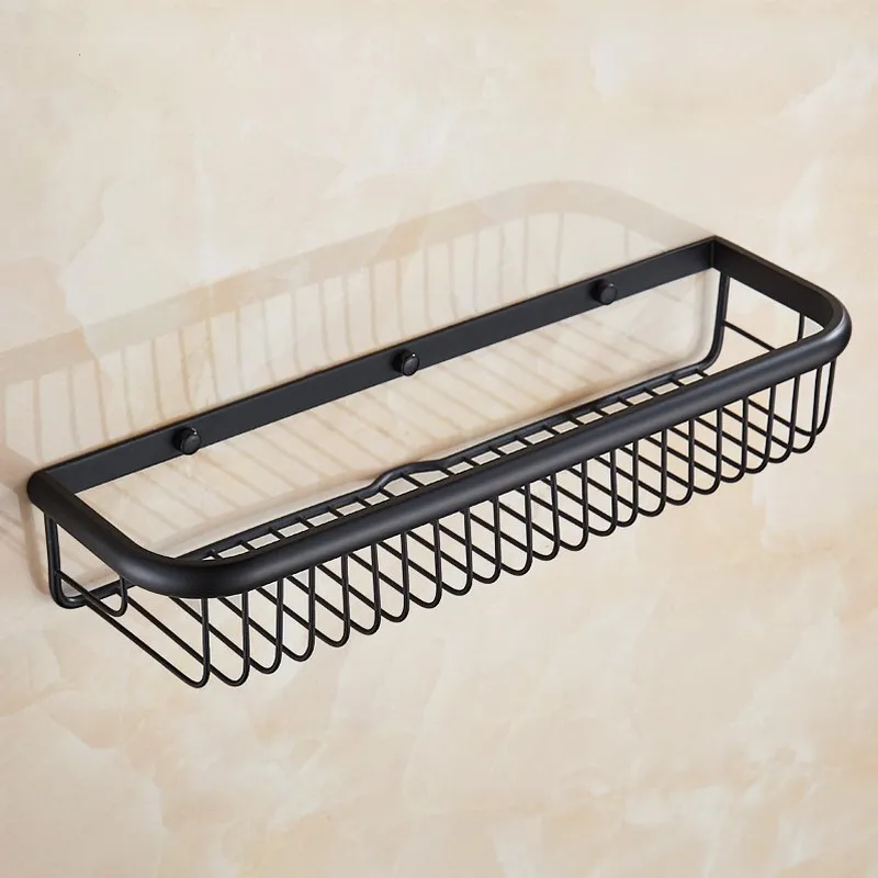 Bathroom Shelves Oil Rubbed Bronze Wall Rack Towel Hooks Washing Shower Cosmetic Basket Home Accessories Bath Shelf