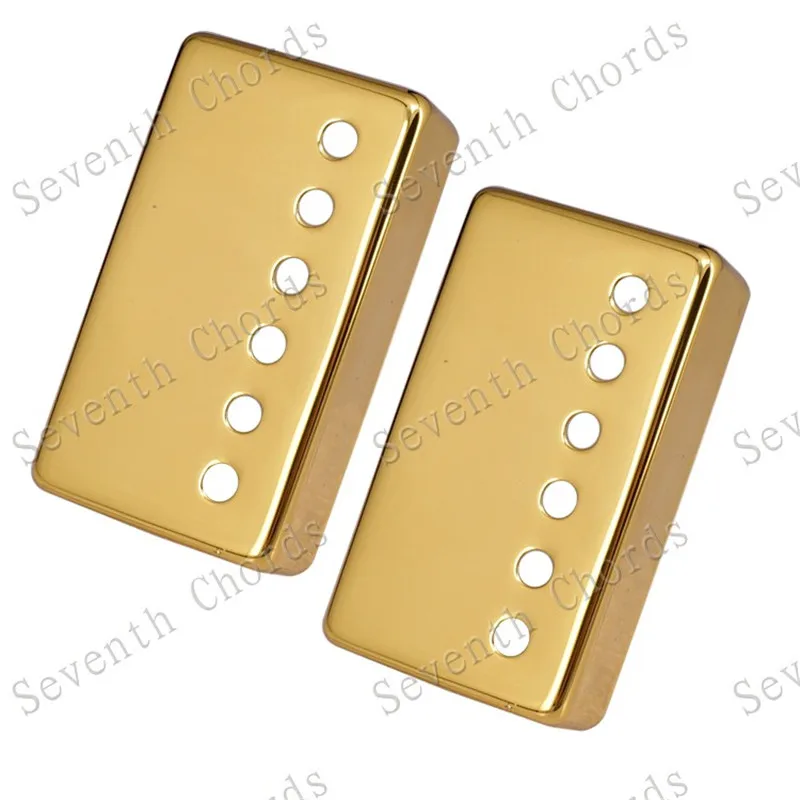 Ein Set mit 2 Stück Messing-Humbucker-Abdeckungen mit 6 Löchern und 6 Saiten für E-Gitarren-Zubehör, in drei Farben. – Detail 9