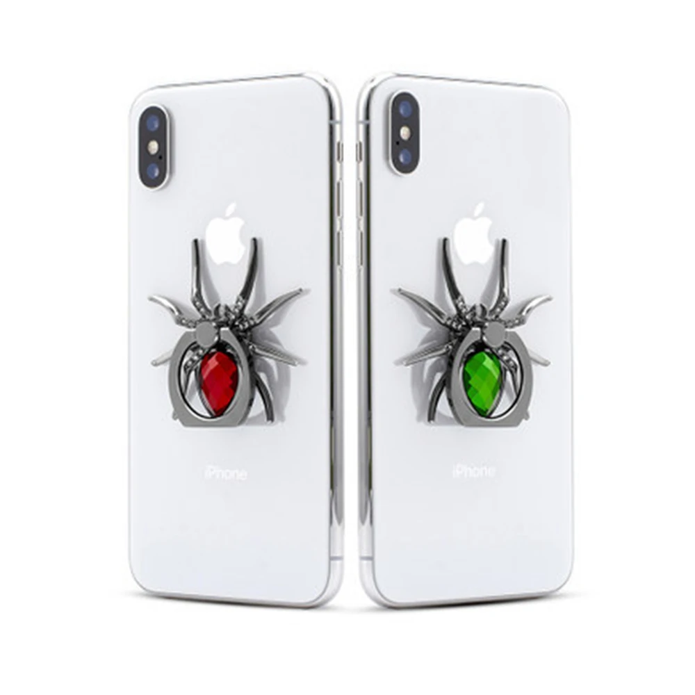 Finger Ring Holder For Cell Phone Ring 360 Rotate Universal Mobile Phone Stands Metal Spider Bling