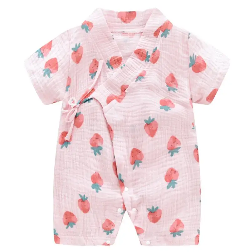 Baby Girls Boys Clothes Kid Kimono Rompers Japanese Soft Cotton Gauze Sleepwear Wedding Newborn Infants Night Jumpsuits Y685