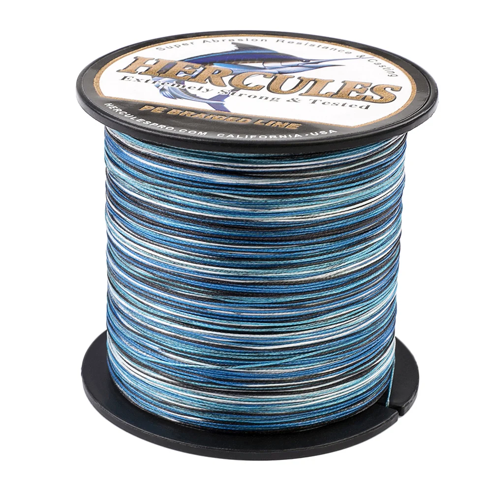 Hercules Carp Fishing 8 Strands PE Braided Fishing Line 100M 300M 500M 1000M 1500M 2000M Pesca Saltwater Weave Camo Fishing Cord