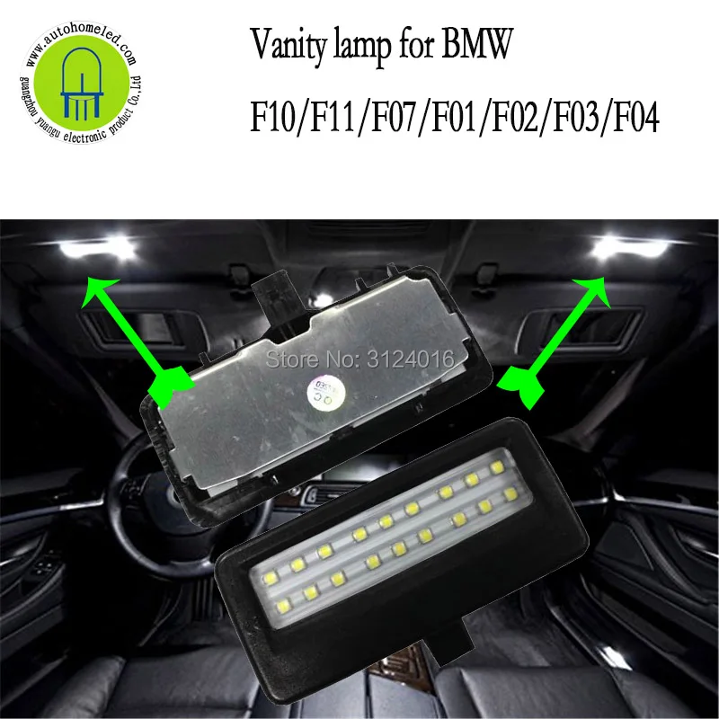 

2PCS X Dahosun LED Vanity Lamp for F10/F11/F07/F01/F02/F03/F04 Car Cosmetic Lamp Mirror Visor Light