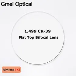 1.499 CR-39 Flat Top Bifocal Prescription Glasses Optical Lenses Customized Round Top Bifocal Optical Spectacles Lenses 2 Pcs