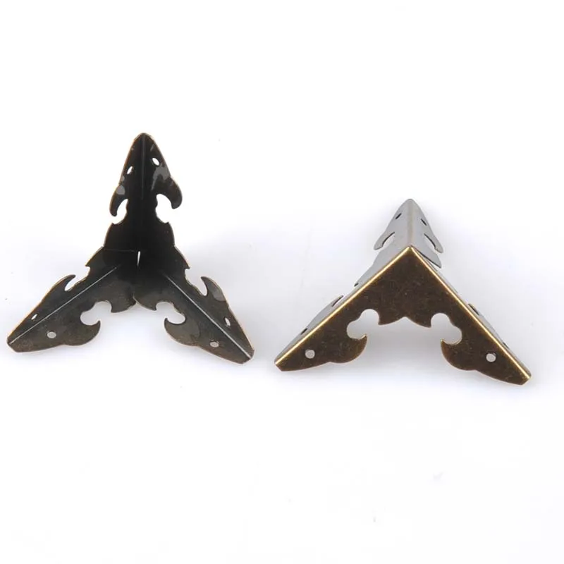 10Pcs Brown Metal Corner Trilateral Albums Menus Folders Edge Cover Protectors For Decor 30x30x30mm CP1740