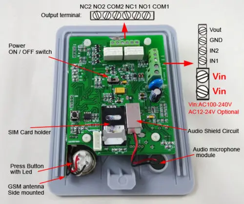 Intercomunicador GSM para automatización de puertas, CONTROL de acceso, puertas automáticas, 2G, 3G, 4G