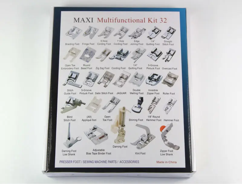 MAX1 MULTIFUNCTIONAL KIT 32  PRESSOR FOOT FOR  DOMESTIC MACHINE