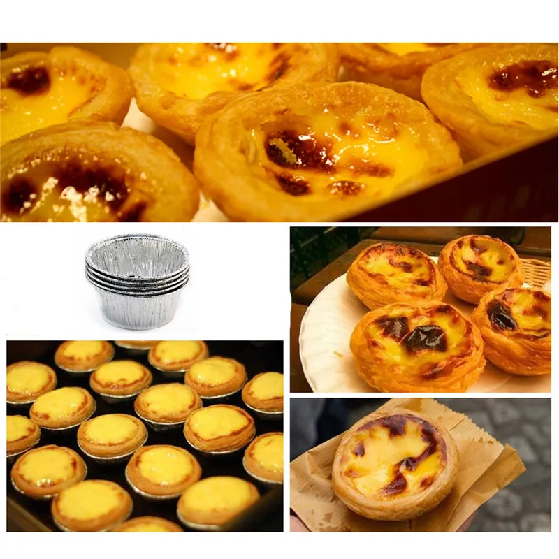 Hot Sales150pcs Disposable Aluminum Foil DIY Baking Tools Cookie Muffin Cupcake Cheese Egg Tart Mold Round Cooking Pastry Tools image 5