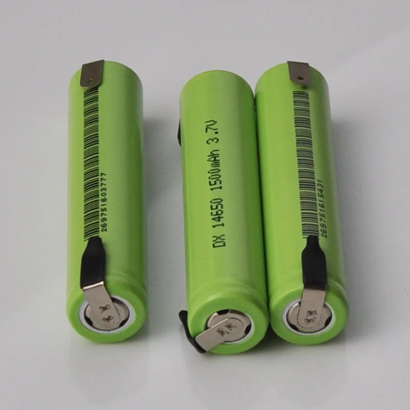 4-10PCS 3.7V 14650 lithium ion rechargeable battery li-ion cell baterias 1500MAH with welding pins for flashlight electric razor