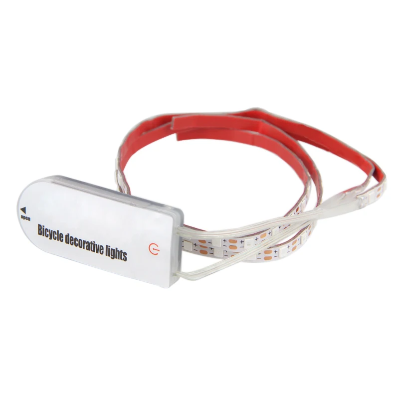 Luz trasera decorativa para bicicleta, tira de luces de ciclismo verde/azul, 70 LED, luz de advertencia de seguridad para rueda, lámpara trasera