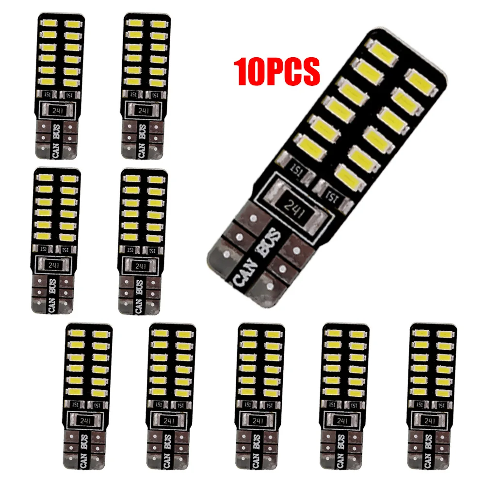 

YSY 10pcs Wholesale T10 canbus led 24led 3014smd w5w t10 Led Canbus Car Smd Light 194 t10 24smd led Bulb No Obc Error