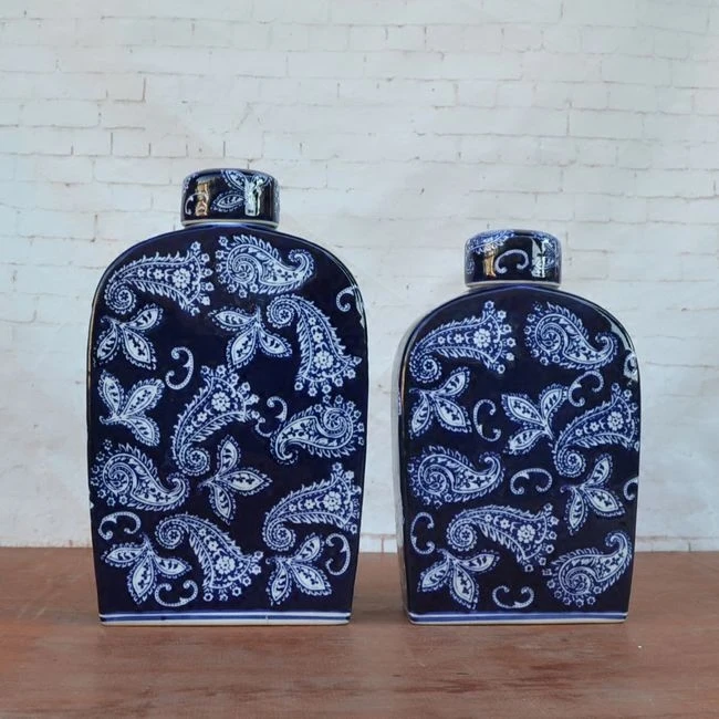 

Tao Caicai международная торговля классическим китайским синим и белым фарфоровым синим орнаментом квадратная плоская жестяная декоративная мебель для дома