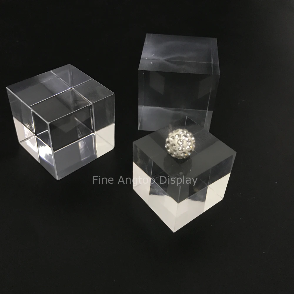 Acrylic Display Block Platform Modern Fine Exhibition Jewelry Earring Rings Bracelets Stands Figure Art Store Gallery Trade Show