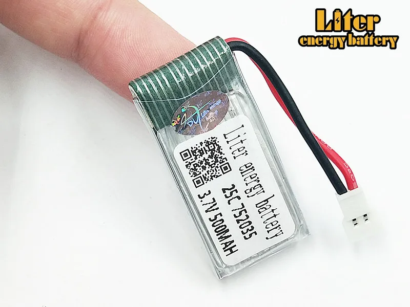 20 pcs/lot 3.7V 500mAh Lipo battery Hubsan H107D FY310B m62R Di Feida DFD F180 RC Helicopter 752035 XH Plug 25C