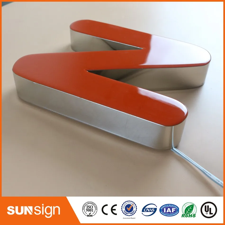 Glossy Rvs Terugkeer Rode Epoxyhars Led Doosletters Teken