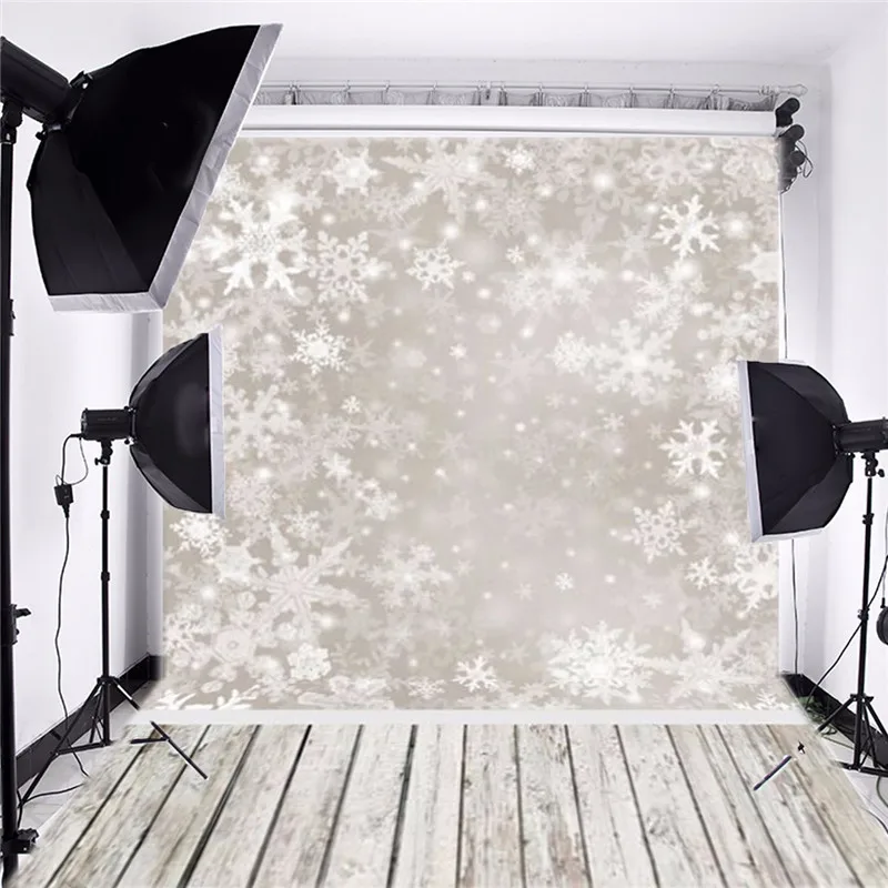  Photography Background Snow Scenery Christmas Wood Photographic Backdrop For Studio Photo Baby Shower Prop Cloth 1.5x2.2m