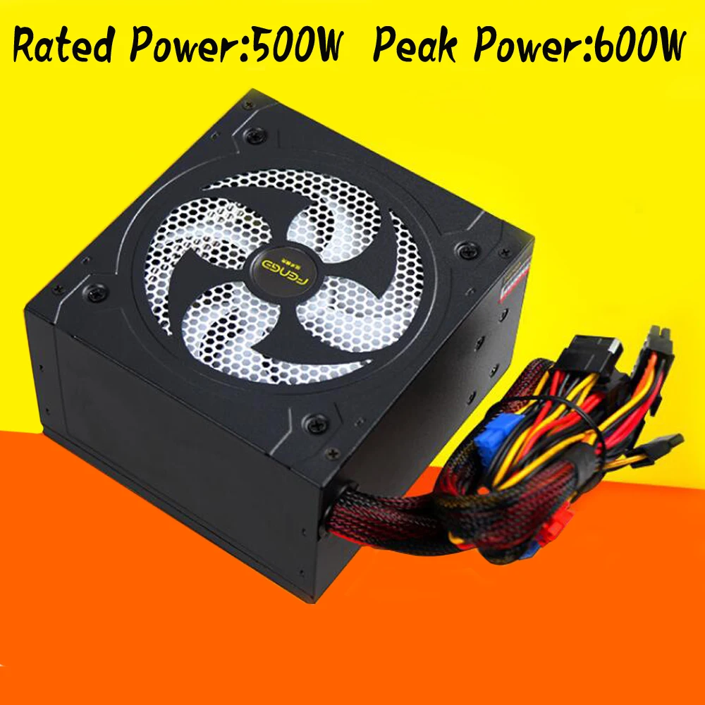 

PC PSU Computer Power Supply Rated 500W 500 Watt 12cm Fan 12V ATX PC Power Supply GOLD 80PLUS For Game Office