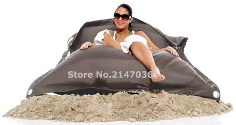 

Grey color outdoor buggle up bean bag chair, sand external beanbags lounge, waterproof and dirt resistent