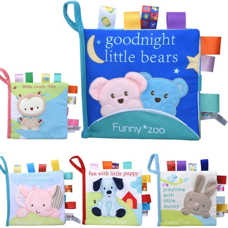 Carton Baby Toys Soft Cloth Books Rustle Sound Infant Educational rabbit Stroller Rattle Newborn Crib Bed Baby Toys 0-24 Months