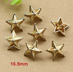 10pcs/lot Size;16.5mm Gold & Silver Color Star Design Metal Button Sewing Buttons for DIY Garment Accessories (KK-268-817)