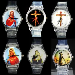 God Christ Cross Virgin Mary Madonna Sacred Heart of Jesus Brazil Redentor Christian Easter Religious Quartz Wrist Watch