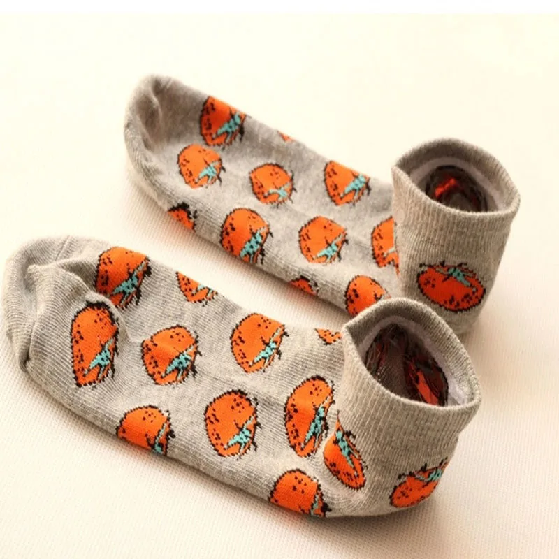 New Cute 11  fruit color love candy color cotton sock summer style women\'s socks women\'s thin sock slippers ws85 1pair=2pcs