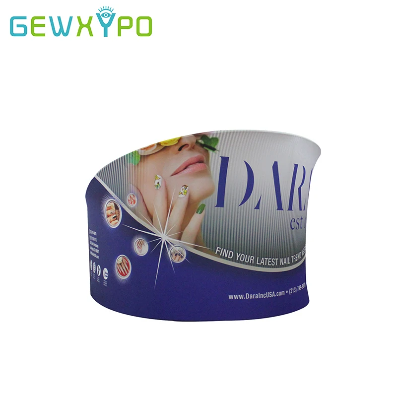 Trade Show Booth 10ft Diameter Portable Advertising Tension Fabric Semi-Circle Display Stand With Single Side Banner Printing