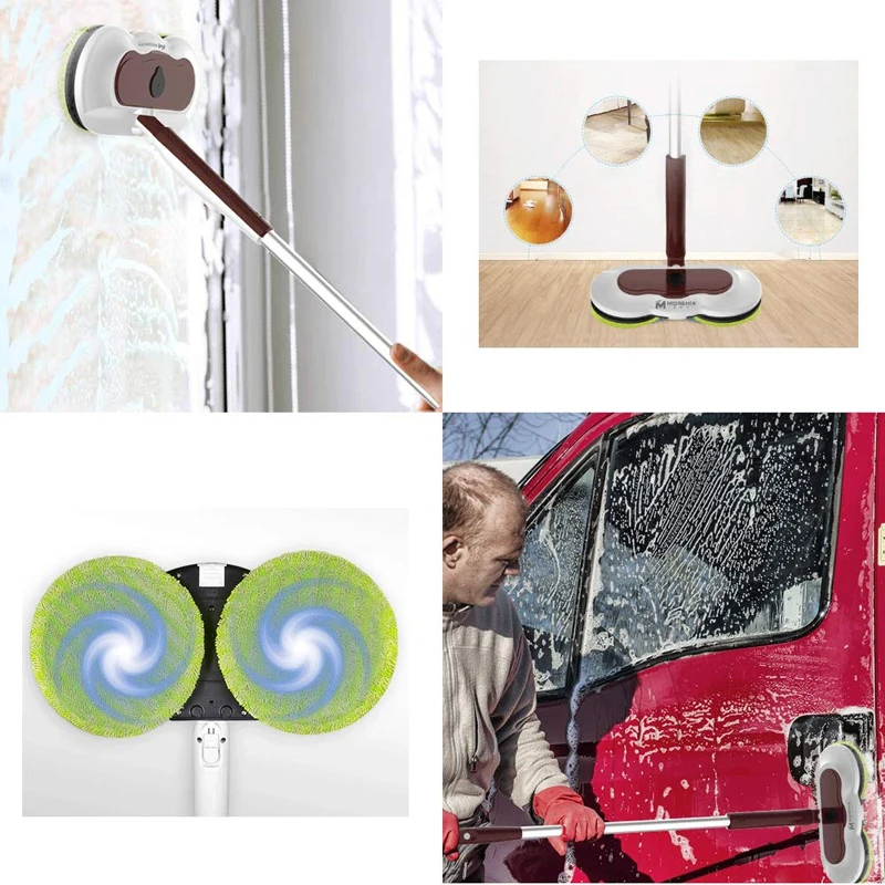 Electric Water Spray Mop Wireless Multi-Function Electric Rotary Mop Rechargeable Electric Floor Cleaner Scrubber Polishing Wax