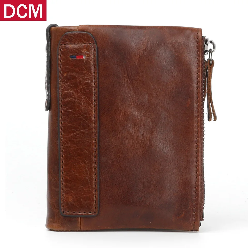 

RFID Wallet Antitheft Scanning Leather Wallet Hasp Leisure Men's Slim Leather Mini Wallet Case Credit Card Purse