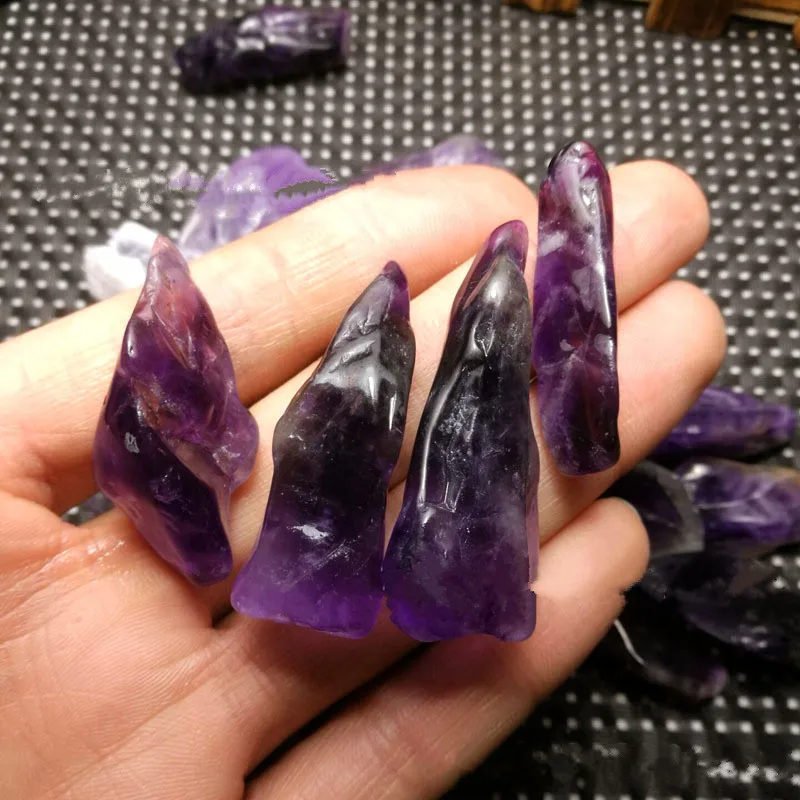 1000G  Natural amethyst gravel amethyst wholesale dog teeth amethyst about 30-50 mm long