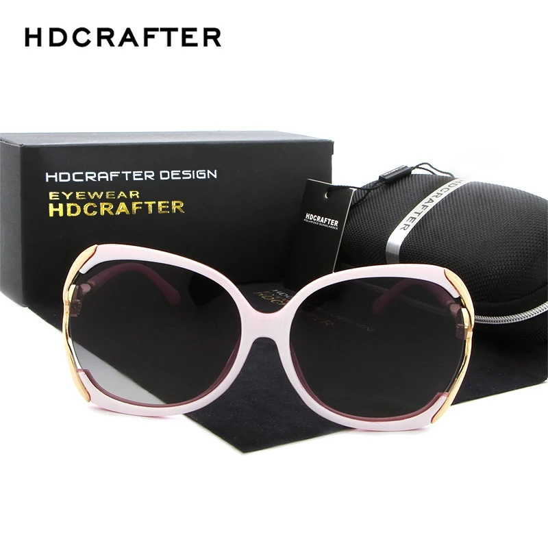 HDCRAFTER Luxury Brand Polarized Sunglasses Women Designer Cat Eye Sun Glasses for Women oculos de sol with Original Box