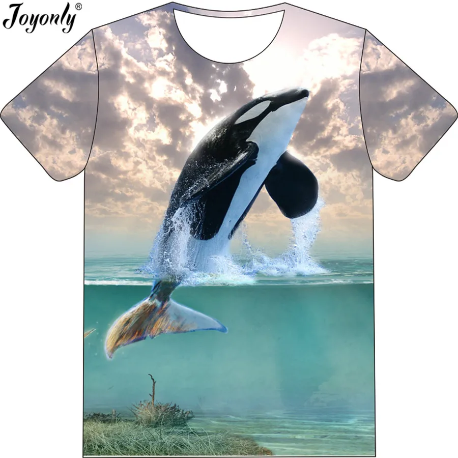 Joyonly Boys Girls 3D T-Shirt Space Galaxy Sea Fish Whale Water Printed T Shirt Funny Tees 2022 Summer Children Brand Clothing