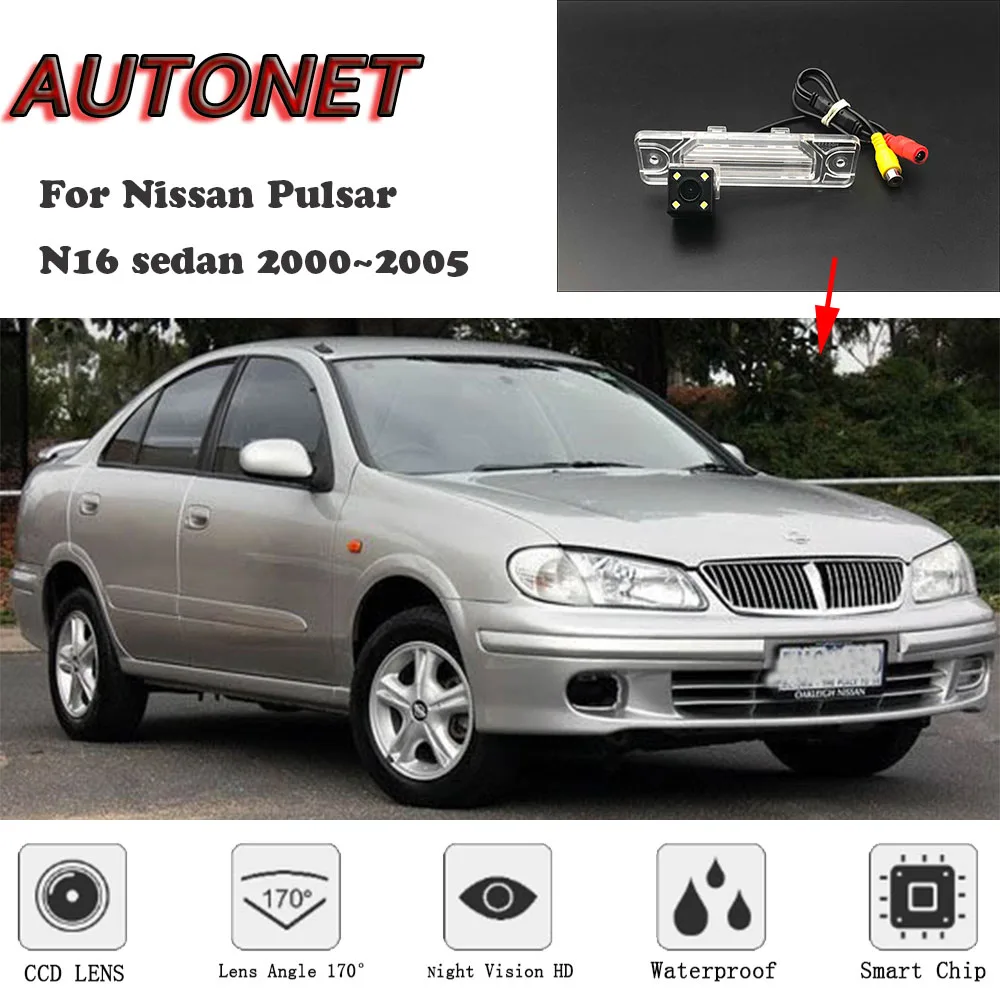 

AUTONET HD Night Vision Backup Rear View camera For Nissan Pulsar N16 sedan 2000~2005 CCD/license plate Camera or Bracket