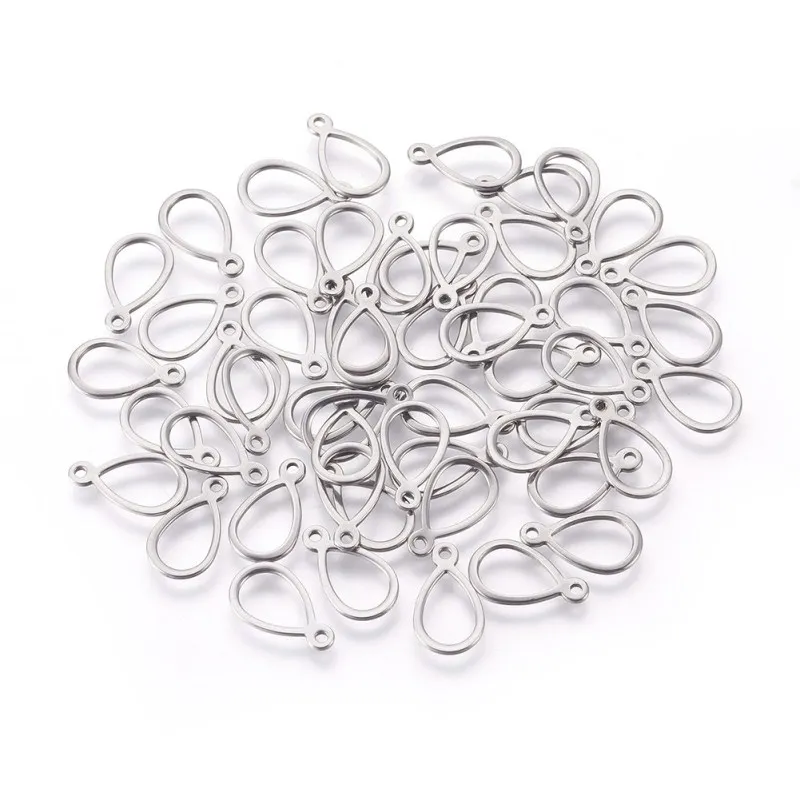 20Pcs 304 Stainless Steel Drop Heart Moon Star Rhombus Charms Pendants DIY Findings for Necklace Bracelet Jewelry Making Bulk