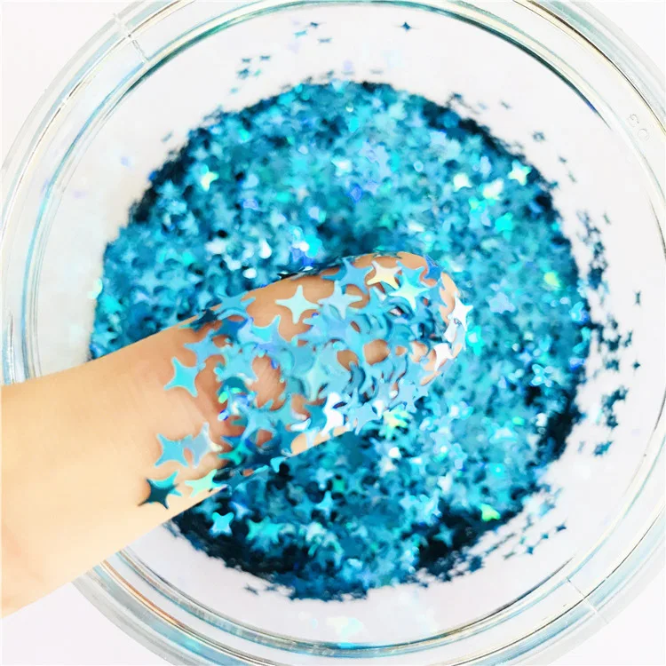 10g Four Star Glitter Diy Crystal Slime Supplies Ultra-thin Slices Nails Art Tips Box Accessories Decoration Toys For Kids