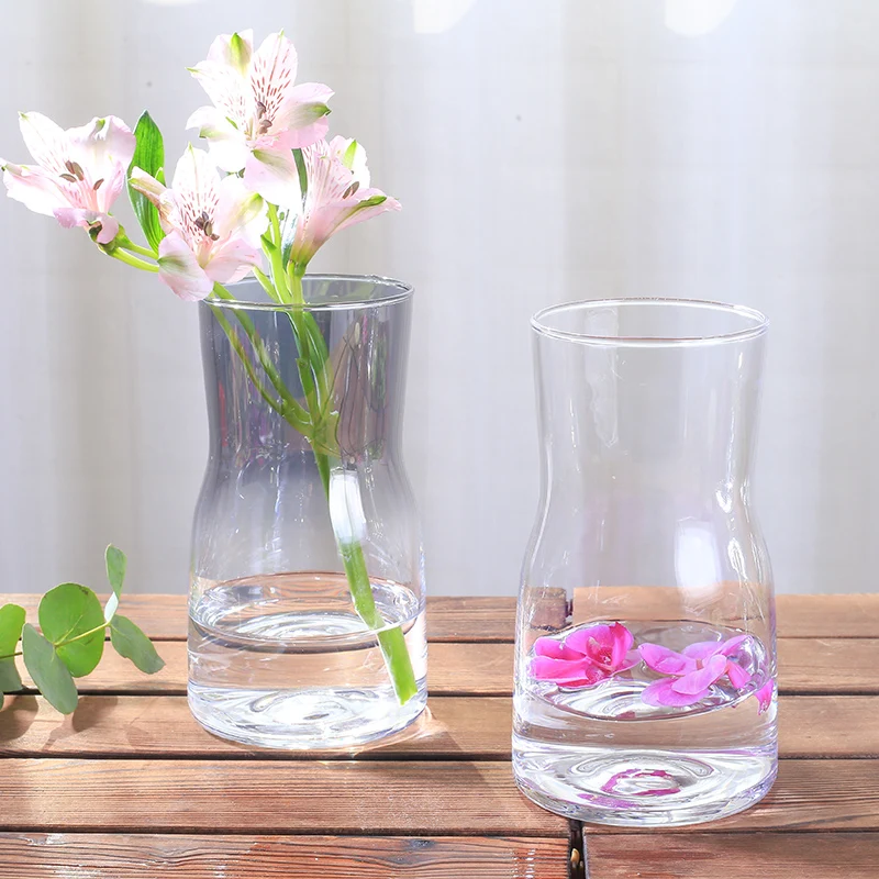 Modern Multi-Color Glass Vase Decoration Crafts Transparent Terrarium Flower Pots for Homes Weddings jarrones Decorativos