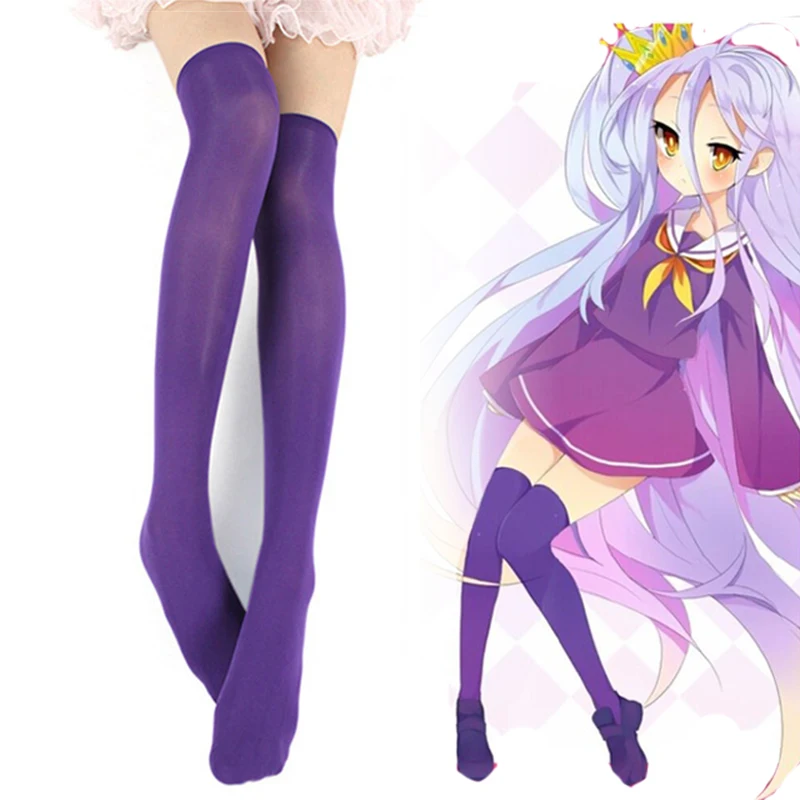 Shiro ไม่มีเกม No Life Dark สีม่วงรุ่นหญิงถุงน่องน่ารักสำหรับชุดคอสเพลย์สำหรับผู้ใหญ่ใหม่สำหรับเครื่องแต่งกาย