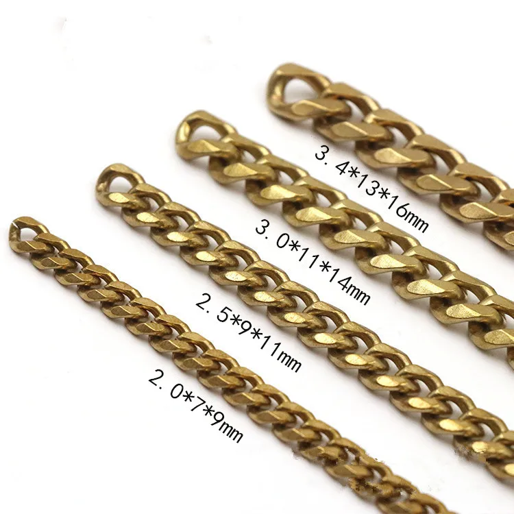 Solid Brass DIY Key connector Men Belt Pants KeychainTrousers Jeans Wallet Chain Metal Bag Chain Leather Crafts Accessories