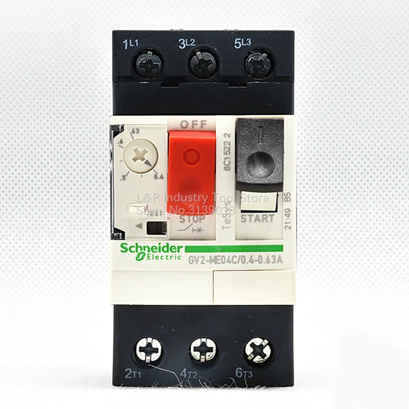 Original Schneider GV2-ME04C Motor Protection Circuit Breaker GV2ME04C 0.4-0.63A Push Button 3P Thermal Magnetic Type TeSys GV2