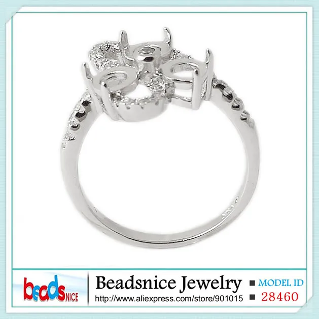 Beadsnice ID28460 hot sale wedding engagement Semi Mount ring of elegant 925 silver rings for women with three ring settings