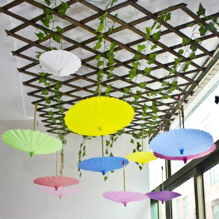 Hot sale 30 cm pretty Handmade Paper Umbrella multicolor Background Creative DIY manual painting color decoration craft umbrella