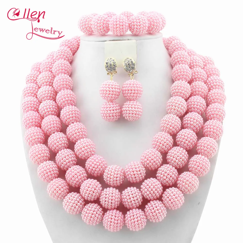 

2019 Fashion african jewelry Sets beads necklace set nigerian wedding african beads jewelry set Free shippingW8744