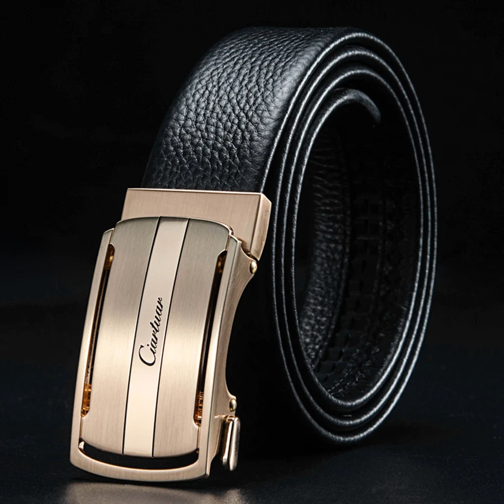 Ciartuar Men Belt Genuine Leather Belt Business Casual Designer Belt Luxury Brand High Quality Belts Waist Belt Men Present Gift