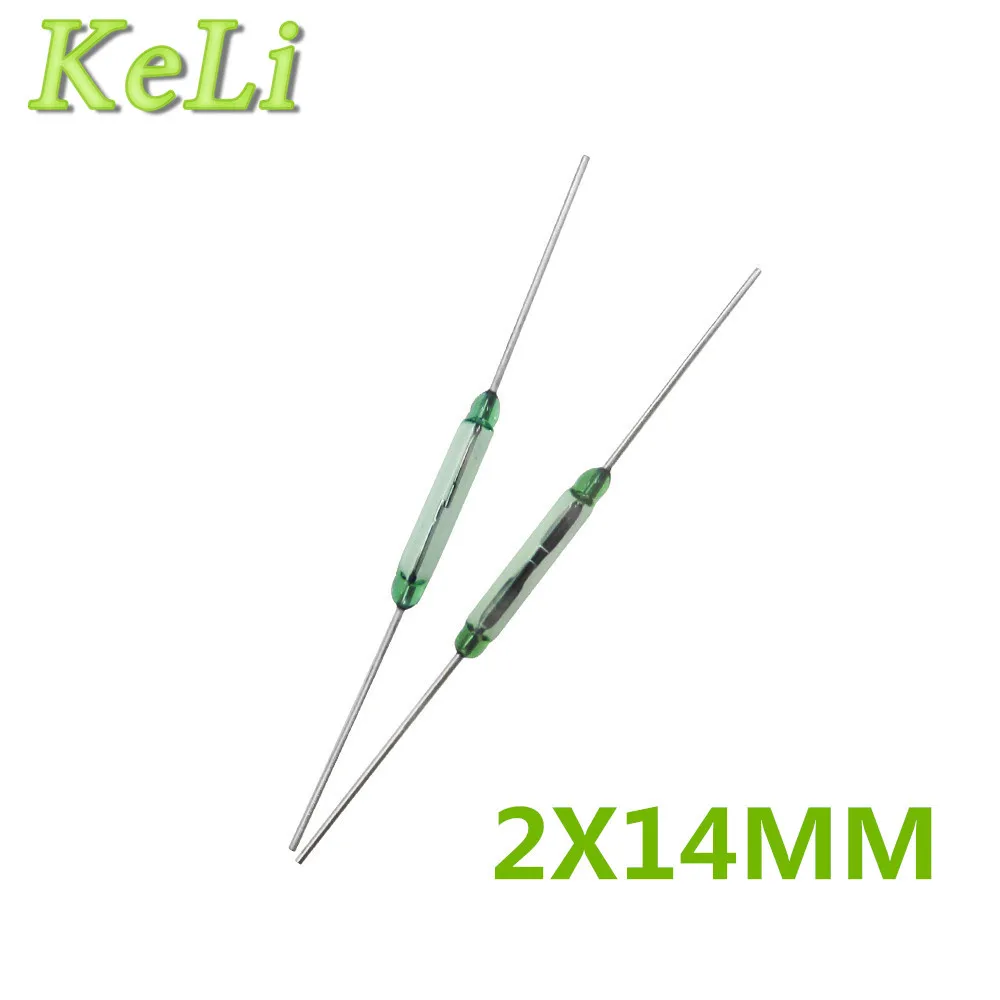 

400pcs Reed switch Glass Green N/O Low Voltage Current 2x14mm 100%New