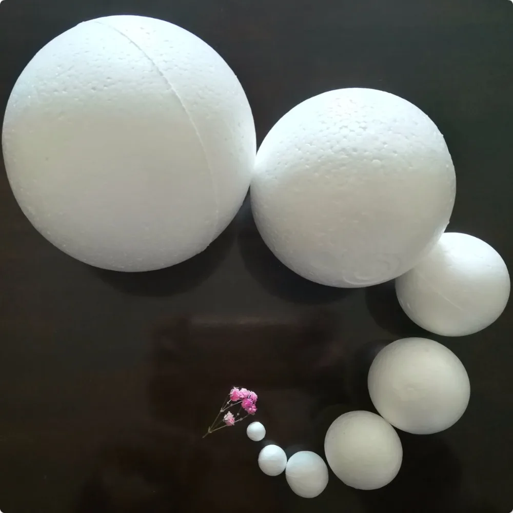 1/1.5/2/3/4/7/8/9/10/12/15/18/20/30cm White Modelling Foam Ball Polystyrene Styrofoam Craft Painted Balls Christmas Decoration